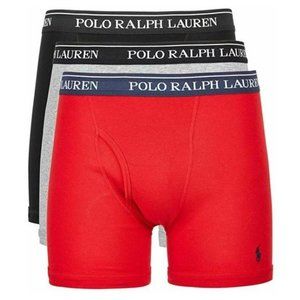 Polo Ralph Lauren 3-Pack Men's Cotton Classic Fit Boxer Briefs Gray/Red/Black XL